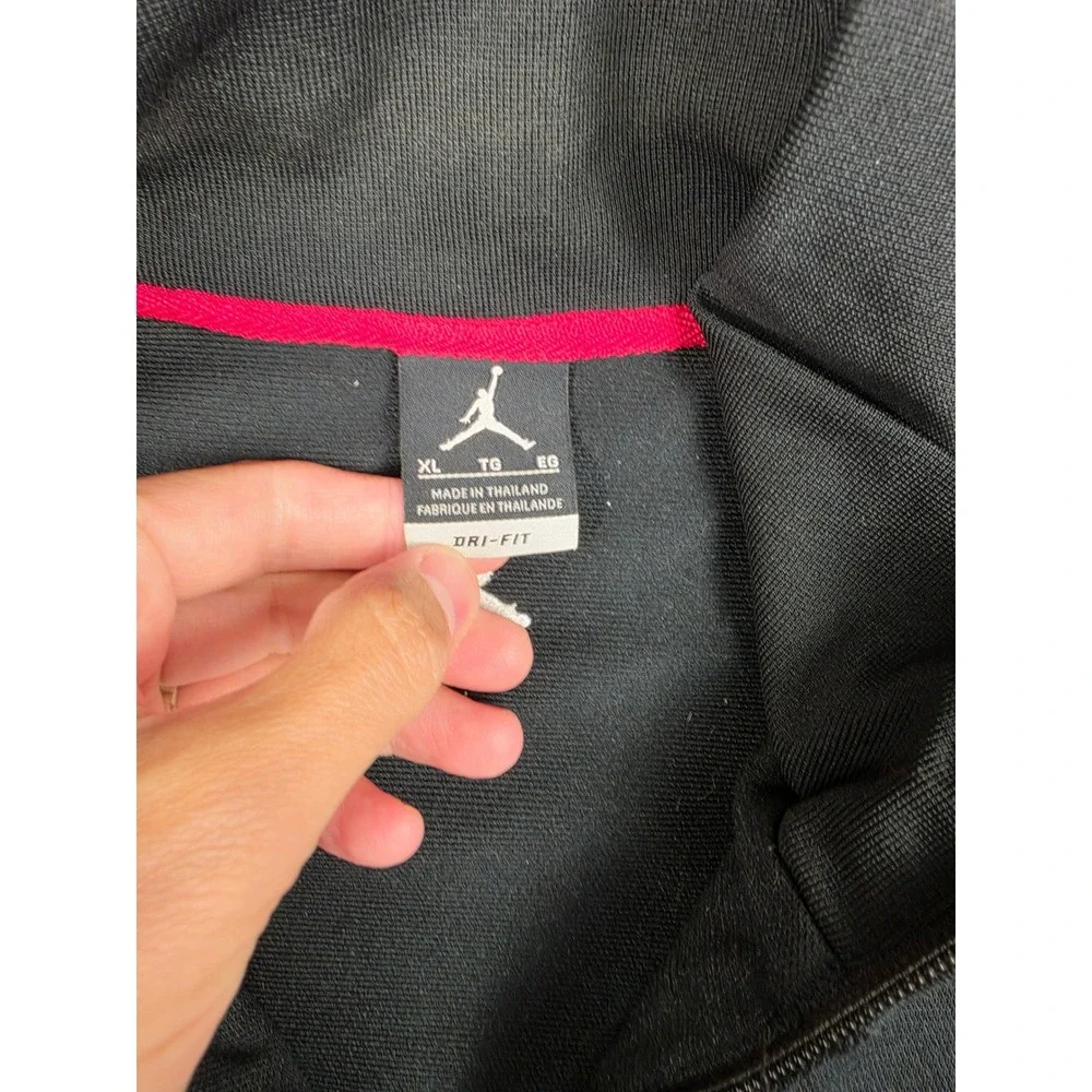 Jordan Track Jacket Mens XL Black Red Jumpman Dri-Fit Full Zip Athletic